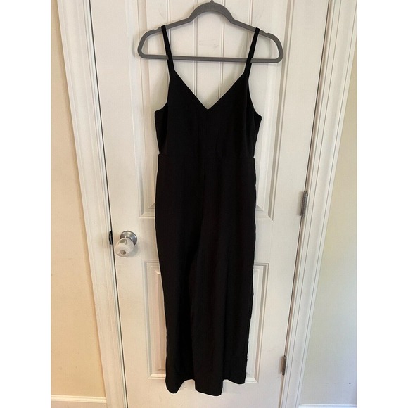 Madewell Thistle Cami Black Jumpsuit Wide Leg Smocked Size‎ 6 - Picture 4 of 8